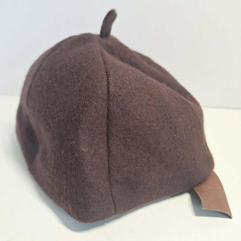 Brownie Girl Scout Beret & Adjustable Belt Brown Seam Issue on Hat READ Vintage